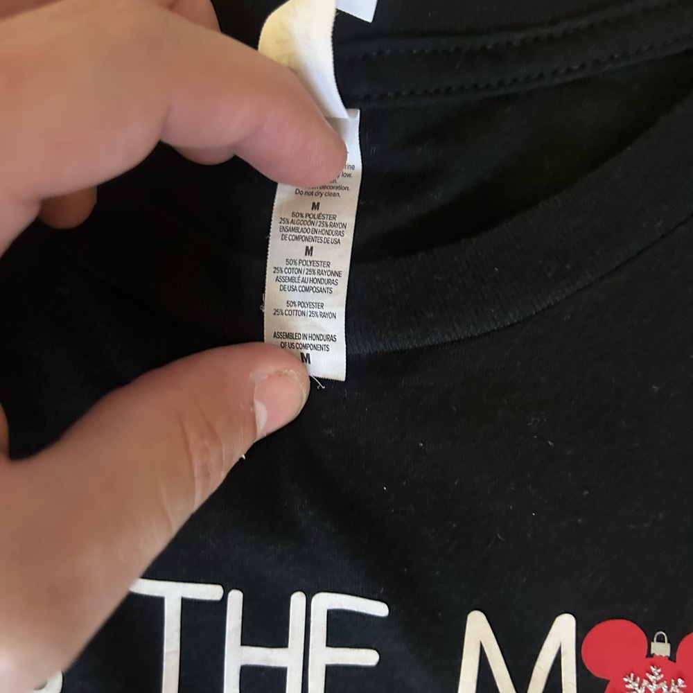 Black Long Sleeve Shirt W/ “It’s The Most Wonderful Time To Wear Ears” Womens M - Picture 5 of 5